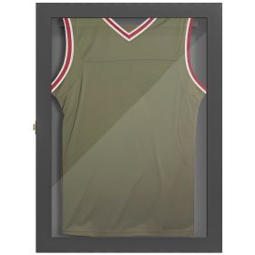 HOMCOM Sports Jersey Display Enclosure with UV-Protected Wall-Mount Frame 28x35 Jet Black