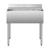 Commercial Ice Bin, 95.3 L Underbar Ice Bin, 35.9 x 19 x 37 in Stainless Steel Ice Chest with Sliding Lid, Bottle Holders, and Adjustable Bullet Feet