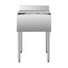 Commercial Ice Bin, 61 L Underbar Ice Bin, 24 x 19 x 37 in Stainless Steel Ice Chest with Sliding Lid, Bottle Holders, Adjustable Bullet Feet