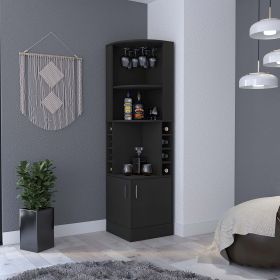 Seattle Bar Cabinet, Eight Bottle Cubbies, Two Large Open Shelves