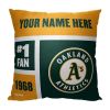[Personalization Only] OFFICIAL MLB Colorblock Personalized Pillow - Oakland Athletics