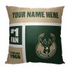 [Personalization Only] OFFICIAL NBA Colorblock Personalized Pillow - Milwaukee Bucks