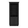 Lafayette Bar Cabinet with 4-Bottle Rack, Upper Glass Holder and Dual Door Design