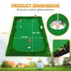 10x5 FT Golf Putting Green, Golf Training Mat with High-quality Turf, 3 Holes, 3 Flags and Cups for Indoor Outdoor