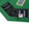 INO Design 48" Folding Poker Tabletop for 8-Player Texas Holdem Octagon Casino Game Portable Layout Mat Green