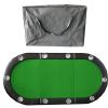 Folding Poker Table Top for 10 Players Tri-Fold Texas Holdem Blackjack Casino Game Tabletop Green