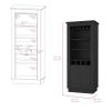Lafayette Bar Cabinet with 4-Bottle Rack, Upper Glass Holder and Dual Door Design