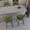 26" Bar Chair Suede Woven Bar Stool Set of 4,Black legs Barstools No Adjustable Kitchen Island Chairs
