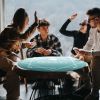 Soozier Poker Mat Texas Hold'em Poker Table Top with Non-Slip Bottom Dark Green