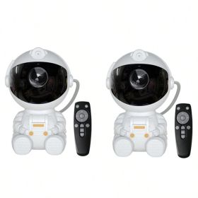 1,2pcs PieceAstronaut Starry Galaxy Projector  ,Dimmable, Color-Changing Function, Desktop Decoration, Infrared Sensor, Game Room Home Theater,Ce (Option: White-2Pcs)