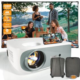 4K 5G Bluetooth Projector  4D Keystone Correction Native 1080P Full HD Outdoor Movie Projector For Smart Phone Laptop PC DVD TV PS4 (Option: W12913879)