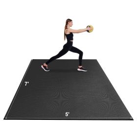 VEVOR Exercise Mat, Non Slip High Density Premium Yoga Mat, Exercise Yoga Mat for Men & Women, Fitness & Exercise Mat with Bag & Carry Strap (Length: 7 ft, Width: 5 ft)