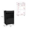 Phoenix Bar Cart with 2 Open Shelves 4 Cubbies and Cabinet