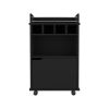 Phoenix Bar Cart with 2 Open Shelves 4 Cubbies and Cabinet